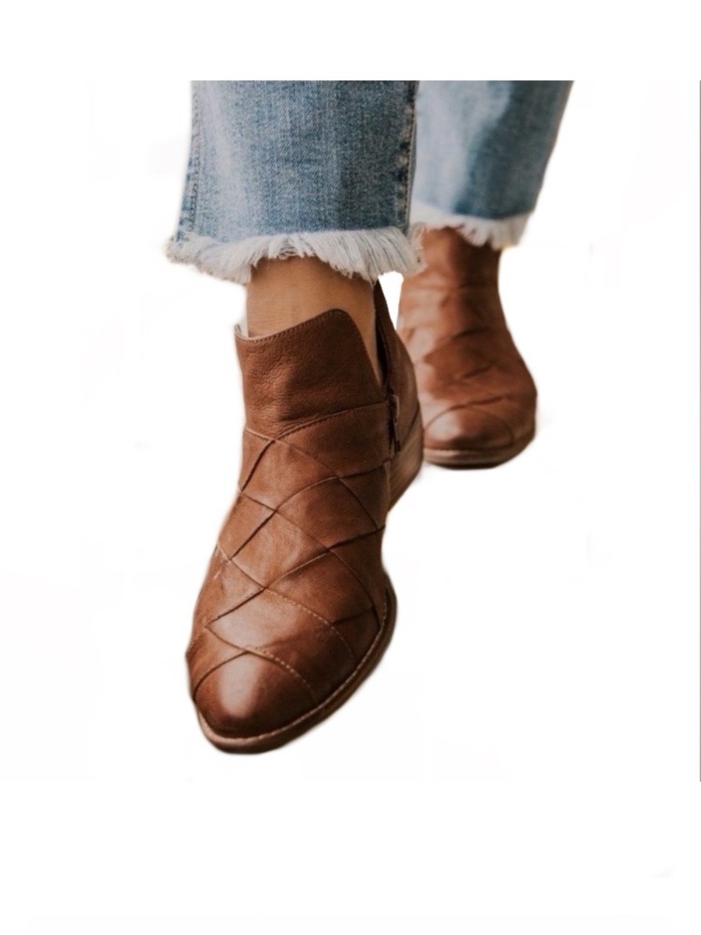 Seychelles Deep Sea Chestnut Woven Ankle Booties